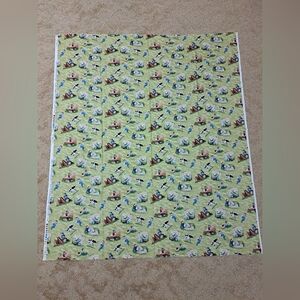 42.5x49.5 Inches "Down On The Farm" Fabric Boys, Wagon, Cows, Pigs